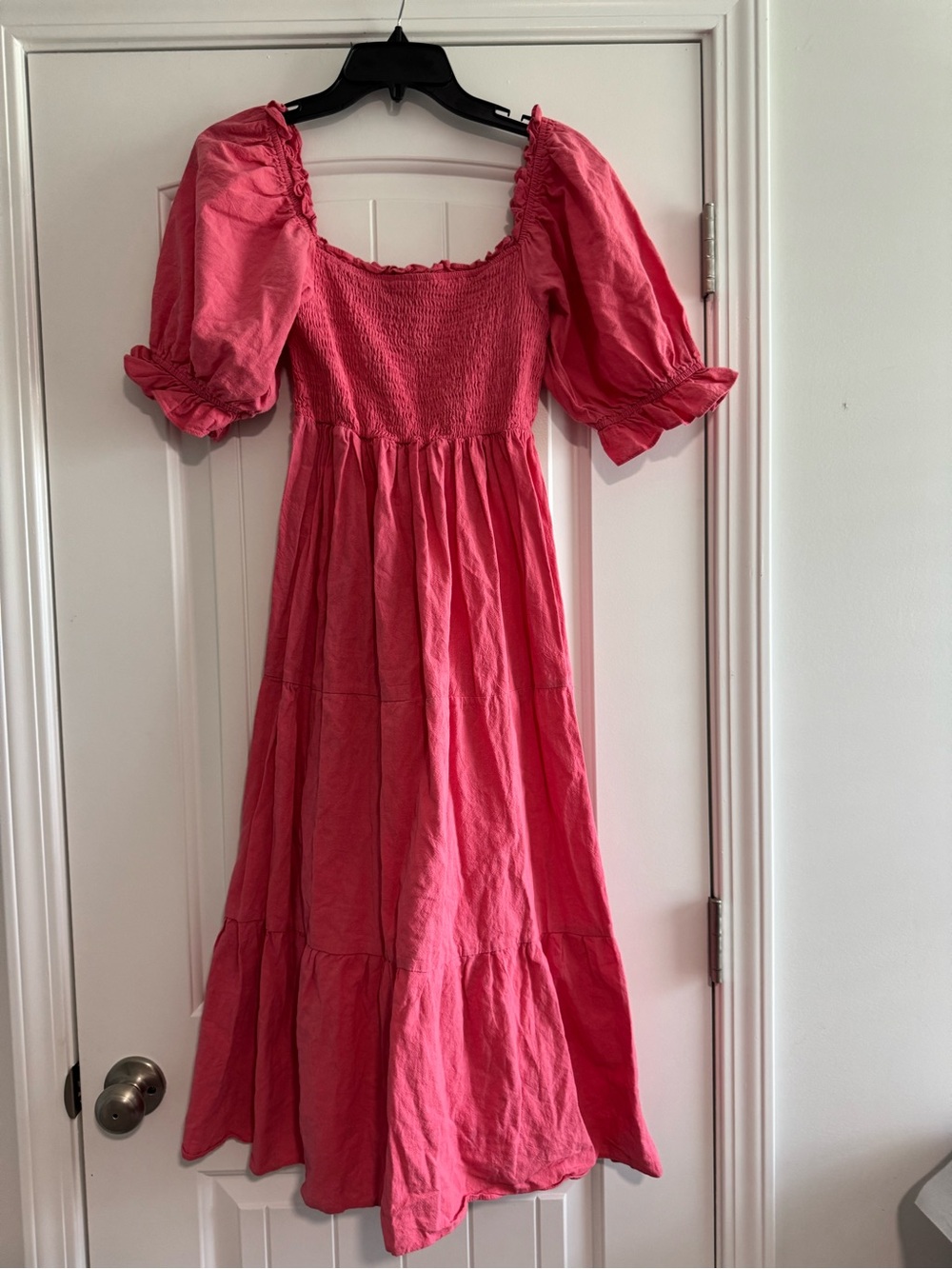 Smocked Puff-Sleeve Maxi Dress — Rose - Picture 2 of 6